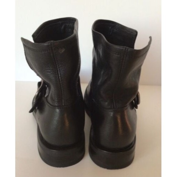 NEW FRYE Veronica Black Soft Full Grain Ankle Strap Bootie (Size 7.5 B)